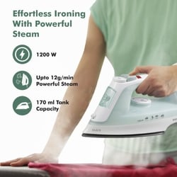 Havells Elece 1200 W Steam Iron, 170 ml Tank, 12 g/min Steam, Non-Stick, Pista Green 7