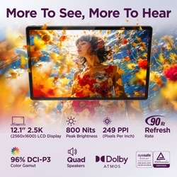 Lenovo Idea Tab Plus 30.73 cm (12.1 inch) WiFi + 5G Tablet with Pen, 256 GB, 8 GB RAM, Luna Grey, ZAGF0149IN 3