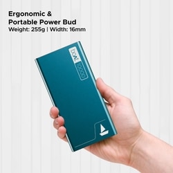 boAt EnergyShroom 10000 mAh Power Bank, 2-way 22.5 Watts Fast Charging, 12 Layer Smart IC Protection, High Temperature and Scratch Resistant, LED Indicators, 1 Type-C Two Way Port, 1 Micro USB Input Port, 2 USB-A Output Ports, Steel Blue 6