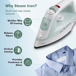 Havells Elece 1200 W Steam Iron, 170 ml Tank, 12 g/min Steam, Non-Stick, Pista Green 5
