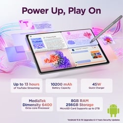 Lenovo Idea Tab Plus 30.73 cm (12.1 inch) WiFi + 5G Tablet with Pen, 256 GB, 8 GB RAM, Luna Grey, ZAGF0149IN 4