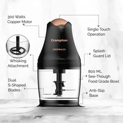 Crompton Chopmaxx Electric Chopper, Black and Golden 11