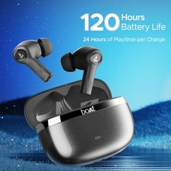 boAt Nirvana Iris Truly Wireless Earbuds, Up to 32 dB Active Noise Cancellation,120 Hrs Playback,Crystal Bionic Sound Powered by HiFi,Beast Mode,ENx Tech,Hearables App (Crystal Black) 5