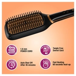 Havells Hair Straightening Brush with Ionic care and keratin infused ceramic coating, 5 heat setting, HS4211 12