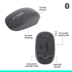 Logitech M196 Bluetooth Wireless Mouse, Graphite 7