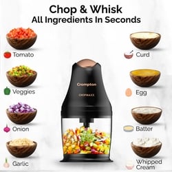 Crompton Chopmaxx Electric Chopper, Black and Golden 12