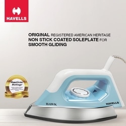 Havells Hawk Heavy Weight Dry Iron 1100 W, Non-Stick, Blue 8