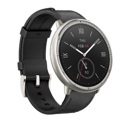 Amazfit Active 2 Premium 44 mm Smart Watch, 10 day Battery, Sapphire Glass Display, Free Silicon Strap, Built in GPS, 5 ATM, iOS & Android, 2000 Nits, 160+ Sports Mode, Black Leather 2