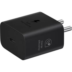 Samsung 25 W Adapter, Type-C, Fast Charging, Zero Standby Power Consumption, GAN Technology, Without Cable, Black 3