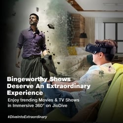 JioDive VR Headset Immersive 360 Degree Viewing Experience Live Sports, Movies, TV Shows & Live TV Channels VR Games & YouTube 360 Supports 4.7-6.7 inch Android & iOS Phones Black 3