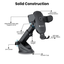 Portronics Clamp M2 Car Mobile Holder, Black 5