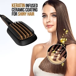 Havells Hair Straightening Brush with Ionic care and keratin infused ceramic coating, 5 heat setting, HS4211 14