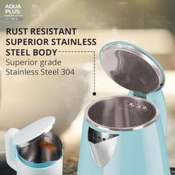 Havells Aqua Plus, 1.2 Litres, Stainless Steel Kettle, 360 Degree Cordless Kettle, Boil Dry Protection, Auto Shut off, Assorted colour's (Black/Blue) 3