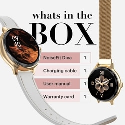 Noise NoiseFit Diva Smartwatch for Women, 2.79 cm (1.1 inch) AMOLED Display, Diamond Cut Dial, Upto 4 Days Battery, Bluetooth Calling, Multiple Strap Options, 100+ Watch Faces, Female Cycle Tracker (Silver Link) 8