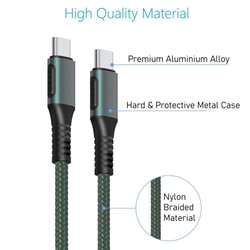 Portronics Konnect Square C Type C to Type C Charging Cable, Green 3