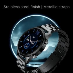 Noise NoiseFit Halo Plus, 3.7 cm (1.46 inches) AMOLED display with 466 X 466 px Resolution, Bluetooth Calling, 300 mAh Battery, 7 days of Battery Life, Female Cycle Tracking, IP68 Waterproof, Elite Black 2