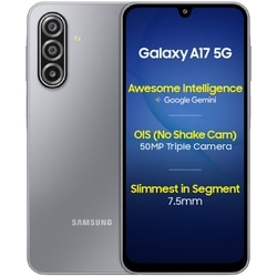 Samsung Galaxy A17 5G 128 GB, 6 GB RAM, Gray, Mobile Phone (Without Travel Adaptor)