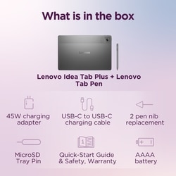 Lenovo Idea Tab Plus 30.73 cm (12.1 inch) WiFi + 5G Tablet with Pen, 256 GB, 8 GB RAM, Luna Grey, ZAGF0149IN 10