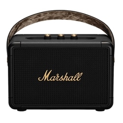Marshall Kilburn 2 Bluetooth Speaker, More than 20 hrs of playtime, IPX2 Water Resistant, Bluetooth v5.0, multi-host functionality, Quick Charge, Black and Brass