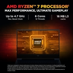 HP Victus 15 15-FB3364AX Gaming Laptop (AMD Ryzen 7 7445HS/12 GB/512 GB SSD/6 GB-NVIDIA GeForce RTX 3050/Windows 11 Home//Full HD), 39.6 cm - 15.6 inch, 2