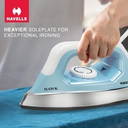 Havells Hawk Heavy Weight Dry Iron 1100 W, Non-Stick, Blue 3
