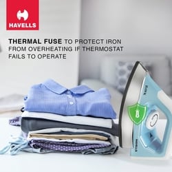 Havells Hawk Heavy Weight Dry Iron 1100 W, Non-Stick, Blue 4