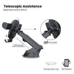 Portronics Clamp M2 Car Mobile Holder, Black 4