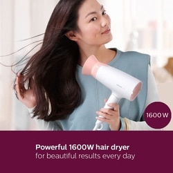 Philips Hair Dryer 1600 W, ThermoProtect, 3 Heat & Speed Settings, Foldable, White, BHD308/30 3