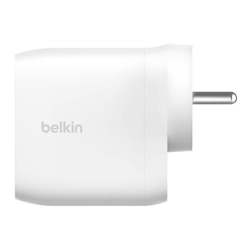 Belkin WCB010ZB2MWH-B7 60 Watts (30 W + 30 W) Dual USB-C PPS Fast Charging Wall Charger/Adapter, White