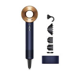 Dyson Supersonic Hair Dryer, Intelligent Heat Control, 3 Heat & 3 Speed, 5 Attachments, , Prussian Blue & Rich Copper