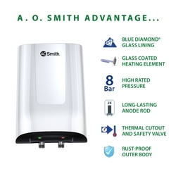 A. O. Smith 3 litres Instant Water Heater with Blue Diamond Glass Lined Tank, MiniBot SZS-3 (3 KW) 3