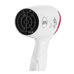 BPL Hair Dryer 1200 W, Ionic, 3 Heat Settings, Overheat Protection, Detachable Concentrator, Foldable, White & Pink, 2 years warranty, BHDFI00312 6