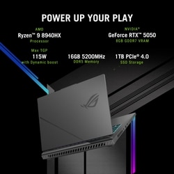 Asus ROG Strix G16 G614PH-RV073WS Gaming Laptop (AMD Ryzen 9 8940HX Processor/16 GB/1 TB SSD /8 GB GDDR7-NVIDIA GeForce GPU/Win 11/MSOffice Home 2024/Full HD), 40.6 cm - 16 inch, Eclipse Gray 4