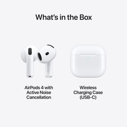 Apple AirPods 4 with Active Noise Cancellation, Adaptive Audio and Transparency mode, Voice Isolation, Hey Siri and Siri Interactions, Up to 5 hours of listening time on a single charge, True Wireless Earbuds 9
