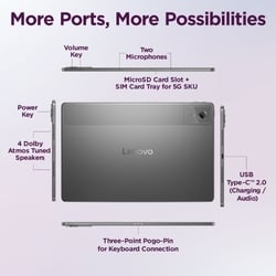 Lenovo Idea Tab Plus 30.73 cm (12.1 inch) WiFi + 5G Tablet with Pen, 256 GB, 8 GB RAM, Luna Grey, ZAGF0149IN 9