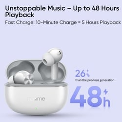 realme Buds T200 Lite Bluetooth in Ear Earbuds, AI ENC for Calls, 48 Hours Total Playback with Fast Charging and Low Latency Gaming TWS, Google Fast Pair IPX 4 Water resistant, with mic (Storm Grey) 4
