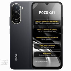 POCO C81 64 GB, 4 GB RAM, Elite Black, Mobile Phone