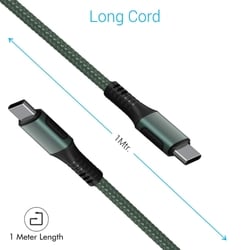 Portronics Konnect Square C Type C to Type C Charging Cable, Green 2