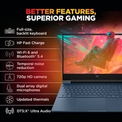 HP Victus 15-Fb3124AX Gaming Laptop (AMD Ryzen 7 7445H/16 GB /512 GB SSD/6 GB-Nvidia GeForce RTX 4050 /Windows 11 Home/MS Office Home 2024 + 1 year M365 Basic/Full HD), 39.62 cm - 15.6 inch, Performance Blue 7