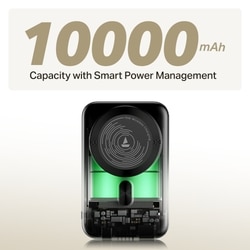 boAt EnergyShroom PB331 MagnaCharge, 10000 mAh Power Bank, 22.5 Wired Charging & 15 W Wireless Charging, Dual Port Type A & C, Fast Charging, 12 Layer Smart IC Protection, Ash Black 4