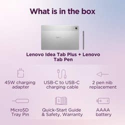 Lenovo Idea Tab Plus 30.73 cm (12.1 inch) WiFi Tablet with Pen, 256 GB, 12 GB RAM, Cloud Grey, ZAG70923IN 10