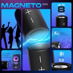 Reconnect Magneto Duo 22 W Bluetooth Speaker, Black 7