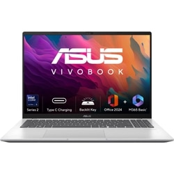 Asus VivoBook 16 X1607CA-MB142WS Thin & Light Laptop (Intel Core Ultra 5 Processor 225H/16 GB/512 GB SSD/Intel Graphics/Windows 11 Home/MSOffice/WUXGA), 40.64 cm - 16 inch, Cool Silver 25