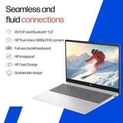 HP 15s 15-FD0651TU Standard Laptop (Intel Core 5 - 120U/8 GB/512 GB SSD/Intel Iris Xe Graphics/Windows 11 Home/MS Office Home 2024 + 1 year M365 Basic/Full HD), 39.62 cm (15.6 inch), Natural Silver 6
