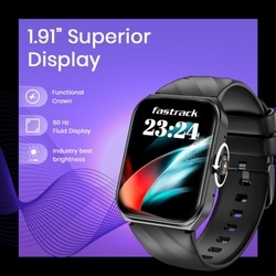 Fastrack New Limitless X2 Smart Watch, 4.85 cm (1.91 inch) UltraVU with Rotating Crown, 60 Hz Refresh Rate, Advanced Chipset, SingleSync BT Calling, 100+ Sports Mode & Smartwatch Faces, IP68 (Black) 2