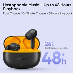 realme Buds T200 Lite Bluetooth in Ear Earbuds, AI ENC for Calls, 48 Hours Total Playback with Fast Charging and Low Latency Gaming TWS, Google Fast Pair IPX 4 Water resistant, with mic (Volt Black) 4