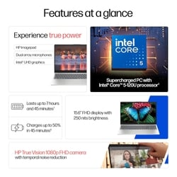HP 15s 15-FD0651TU Standard Laptop (Intel Core 5 - 120U/8 GB/512 GB SSD/Intel Iris Xe Graphics/Windows 11 Home/MS Office Home 2024 + 1 year M365 Basic/Full HD), 39.62 cm (15.6 inch), Natural Silver 3