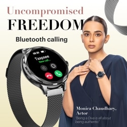 Noise NoiseFit Diva Smartwatch for Women, 2.79 cm (1.1 inch) AMOLED Display, Diamond Cut Dial, Upto 4 Days Battery, Bluetooth Calling, Multiple Strap Options, 100+ Watch Faces, Female Cycle Tracker (Silver Link) 6