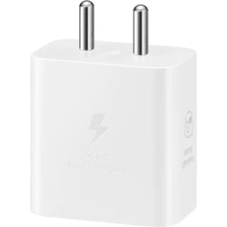 Samsung 25 W Adapter, Type-C, Fast Charging, Zero Standby Power Consumption, GAN Technology, Without Cable, White 3