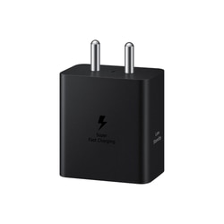 Samsung Galaxy 45 W Travel Adaptor Without Cable, Super Fast Charging 2.0, USB Type C, PD 3.0, Smart IC Technology, Over Current Protection, Over Heating and Short Circuit Protection, Black